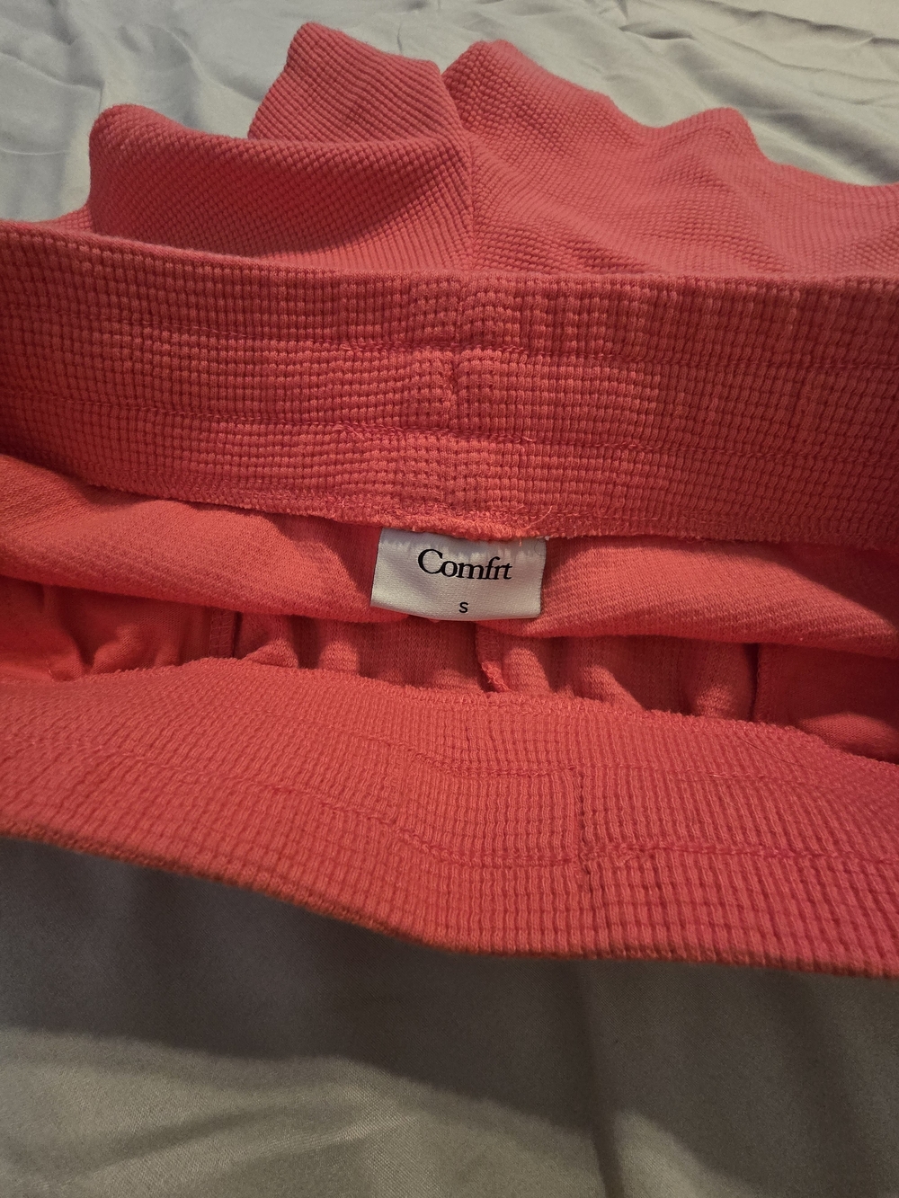 Comfrt Waffle Lounge Set Long Sleeve + Shorts Pink Size S NWOT